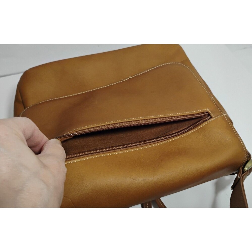 Vintage GIANI BERNINI Brown Leather Crossbody Purse 9x9 NWD - Picture 11 of 16